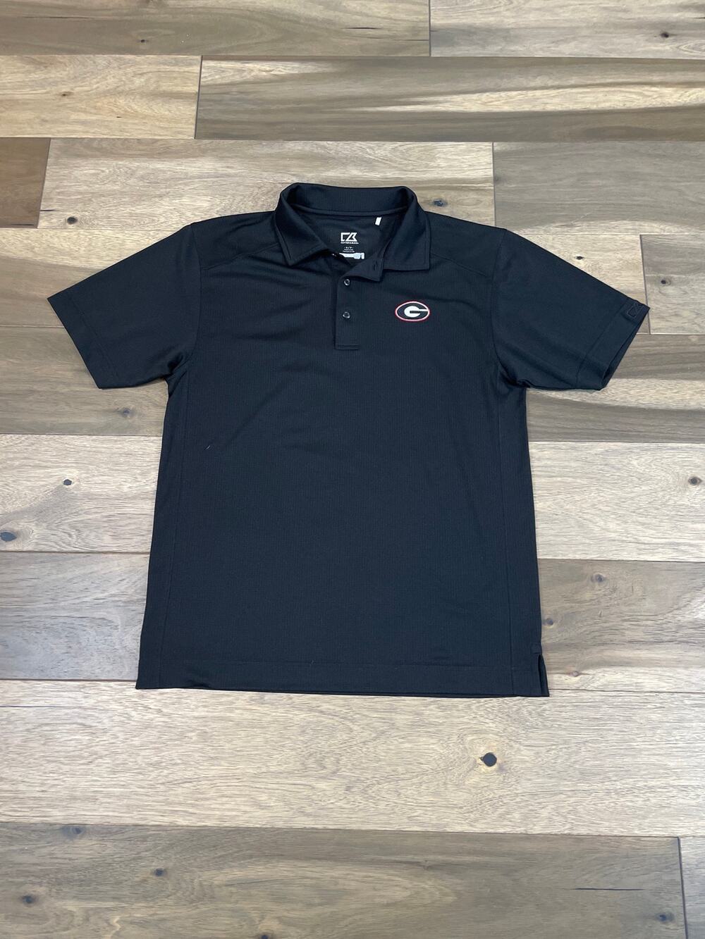 Cutter & Buck CB DryTec Polo Size S Black Georgia Bulldogs Embroidered Logo